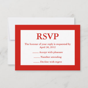 Reageren op rode en witte gebeurtenissen, RSVP- of RSVP Kaartje