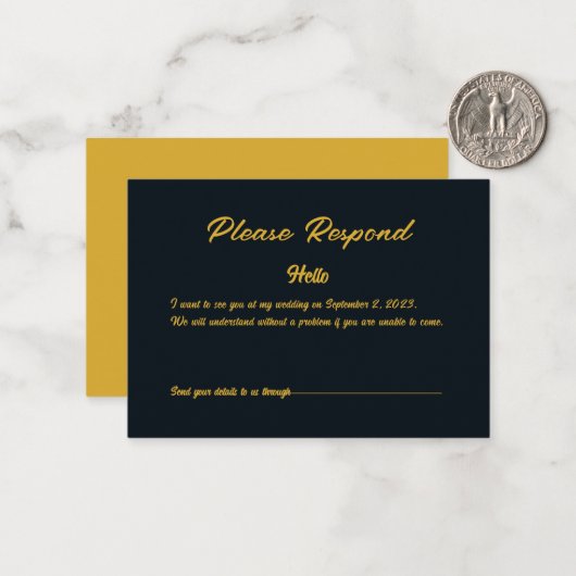 Reageren op RSVP Notitiekaartje (Voorkant / Achterkant in situ)