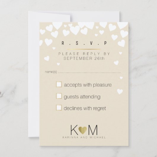 reageren, reageren RSVP elegant, romantische liefd Kaart (Voorkant)
