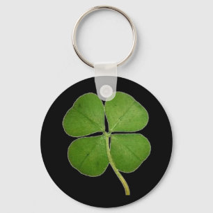 Real 4 Leaf Clover Shamrock Black Sleutelhanger