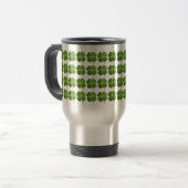 Real 4 Leaf Clover Shamrock Travel Reisbeker (Voorkant links)