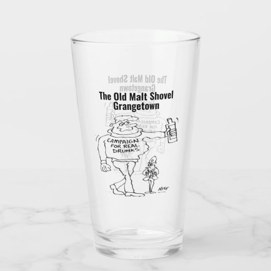 Real Ale of Micro Pub Funny Cartoon Drink Glas (Achterkant)