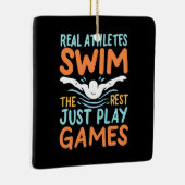 Real Athletes Swim Keramisch Ornament (Rechts)