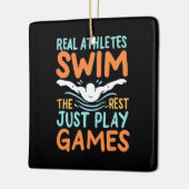 Real Athletes Swim Keramisch Ornament (Links)