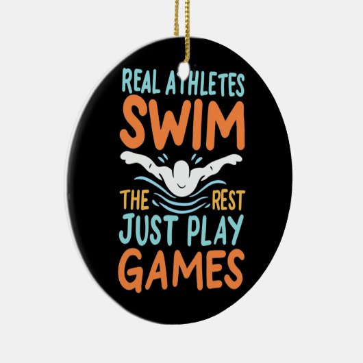 Real Athletes Swim Keramisch Ornament (Rechts)
