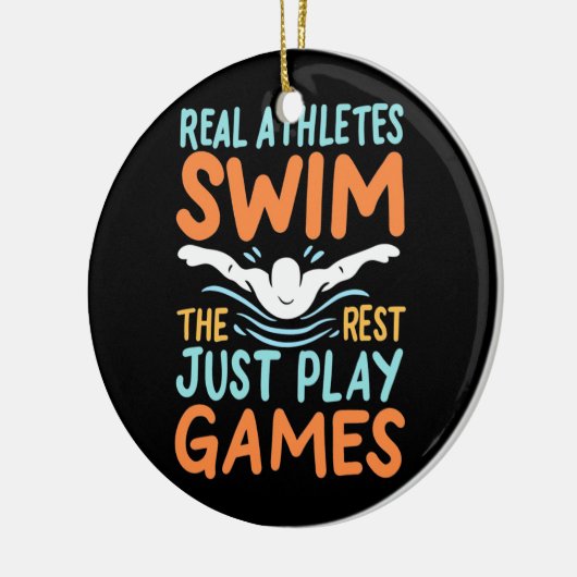 Real Athletes Swim Keramisch Ornament (Links)