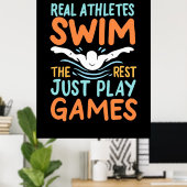 Real Athletes Swim Poster (Thuiskantoor)