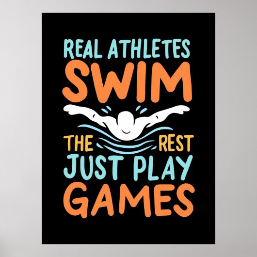 Real Athletes Swim Poster (Voorkant)