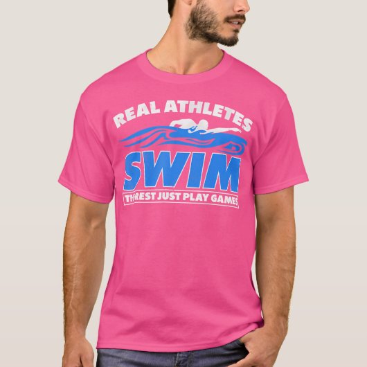 Real Athletes Swim Rest Play Games zwemmen S T-shirt (Voorkant)