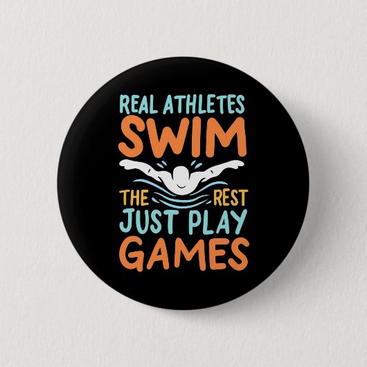 Real Athletes Swim Ronde Button 5,7 Cm (Voorkant)
