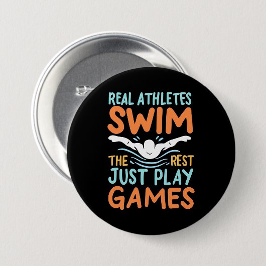 Real Athletes Swim Ronde Button 7,6 Cm (Voorkant /achterkant)