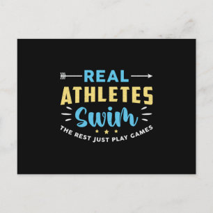 Real Athletes Swim Swimmer Swim Funny Briefkaart