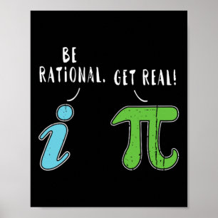 Real be Rational Funny Wiskunde Meme Wiskunde Nerd Poster