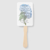 Real Blue Hydrangea Flowers Wedding Programme Handwaaier (Voorkant)