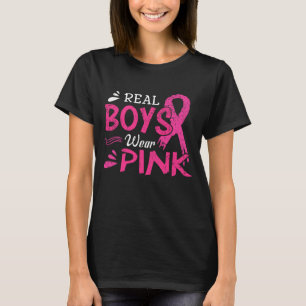 Real Boys Draag roze borstkanker T-shirt