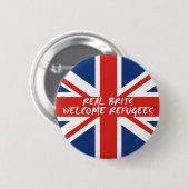 Real Brits Welcome Refugees Ronde Button 5,7 Cm (Voorkant /achterkant)