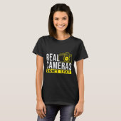 Real Cameras Don't Text Cool Photography  T-shirt (Voorkant volledig)