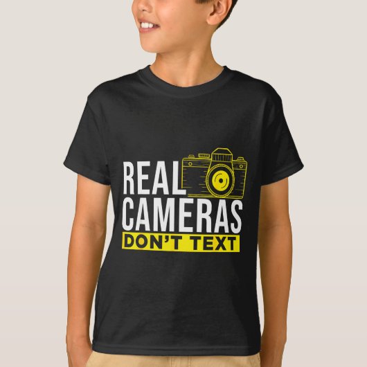Real Cameras Don't Text Cool Photography  T-shirt (Voorkant)