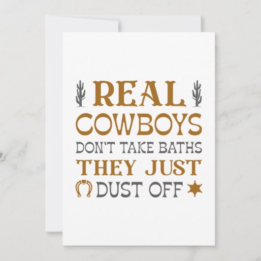 Real Cowboys Don't Take Baths They Just Dust Off Bedankkaart (Voorkant)