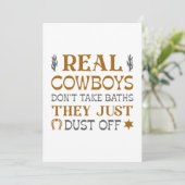 Real Cowboys Don't Take Baths They Just Dust Off Bedankkaart (Staand voorkant)