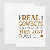 Real Cowboys Don't Take Baths They Just Dust Off Bedankkaart (Voorkant / Achterkant)