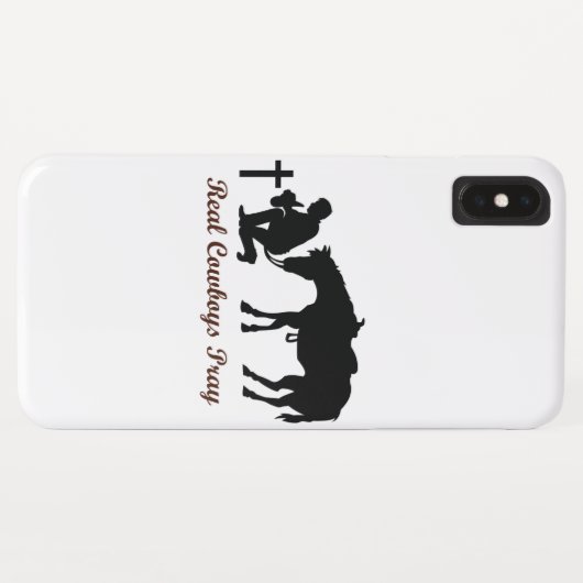 Real Cowboys Pray Case-Mate iPhone Case (Achterkant (horizontaal))