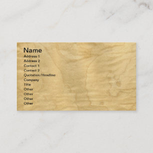 Real Curly Maple Veneer Woodgrain Visitekaartje