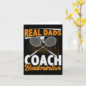 Real Dads Coach Badminton Badminton Player Shuttle Kaart (Gele Bloem)