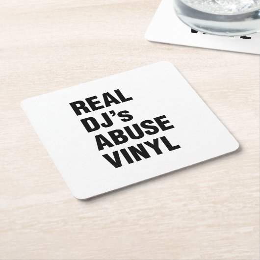 REAL DJ's ABUSE VINYL Kartonnen Onderzetters (Schuin)