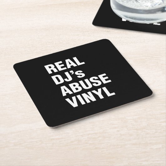 REAL DJ's ABUSE VINYL Kartonnen Onderzetters (Schuin)