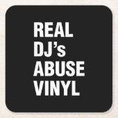 REAL DJ's ABUSE VINYL Kartonnen Onderzetters (Voorkant)