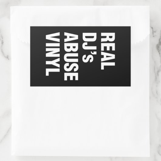 REAL DJ's ABUSE VINYL Rechthoekige Sticker (Tas)