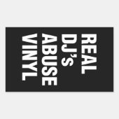 REAL DJ's ABUSE VINYL Rechthoekige Sticker (Voorkant)