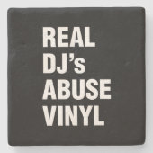 REAL DJ's ABUSE VINYL Stenen Onderzetter (Voorkant)