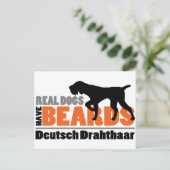 Real Dogs have Beards - Deutsch Drahthaar Briefkaart (Staand voorkant)