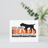 Real Dogs have Beards - German Wirehaered Pointer Briefkaart (Staand voorkant)