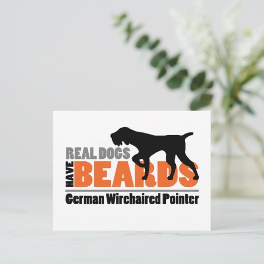 Real Dogs have Beards - German Wirehaered Pointer Briefkaart (Staand voorkant)