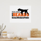 Real Dogs have Beards - German Wirehaered Pointer Poster (Keuken)