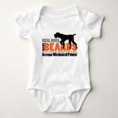 Real Dogs have Beards - German Wirehaered Pointer Romper (Voorkant)