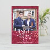 Real Estate Agency Business Kerstfoto Feestdagenkaart (Staand voorkant)