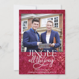 Real Estate Agency Business Kerstfoto Feestdagenkaart