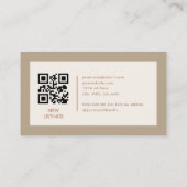 Real Estate Agent Beige Neutral Logo QR Code Visitekaartje (Achterkant)
