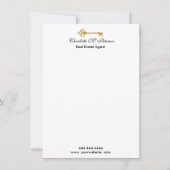 Real Estate Agent Black en White minimalist Notitiekaartje (Voorkant)