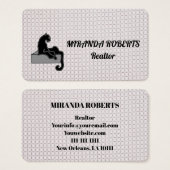 Real Estate Agent Black en White toevoegen Visitekaartje (Voorkant /achterkant)