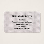 Real Estate Agent Black en White toevoegen Visitekaartje (Achterkant)