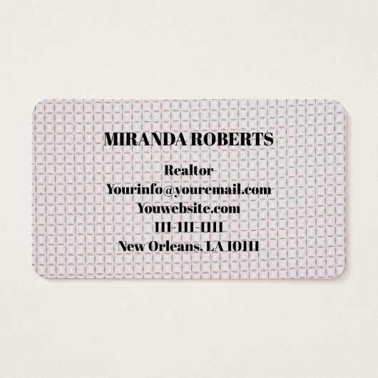 Real Estate Agent Black en White toevoegen Visitekaartje (Achterkant)