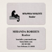 Real Estate Agent Black en White toevoegen Visitekaartje (Voorkant /achterkant)