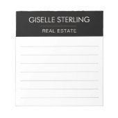 Real Estate Agent Black Gold Professional Notitieblok (Voorkant)