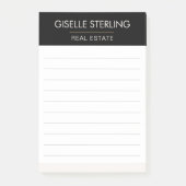 Real Estate Agent Black Gold Professional Post-it® Notes (Voorkant)