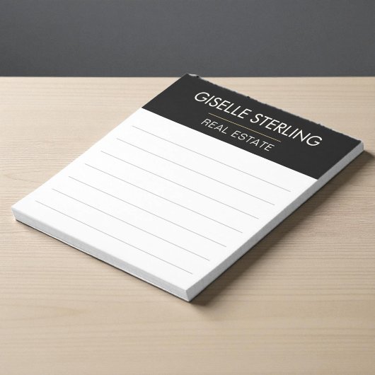 Real Estate Agent Black Gold Professional Post-it® Notes